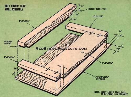 Trailer left lower rear wall assembly.